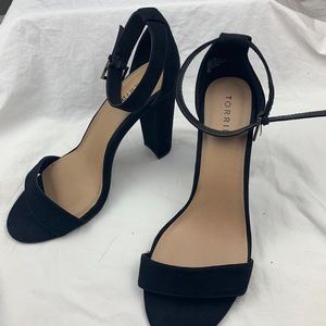 Torrid Black Heels Sandals w/ Ankle Straps - sz 11 W - see photos